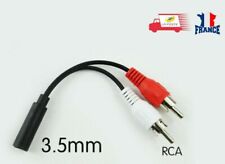 Câble adaptateur audio Stéréo 2x RCA mâles vers jack 3,5 mm Femelle noir comprar usado  Enviando para Brazil