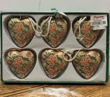 Lote de 6 enfeites de Natal rosas românticas vintage coração rosa gasto floral vitoriano comprar usado Lote de 6 enfeites de Natal rosas românticas vintage coração rosa gasto floral vitoriano comprar usado  Enviando para Brazil