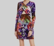 Vestido de manga comprida feminino social ONE33 US$ 376 veludo roxo recortado tamanho 6 comprar usado  Enviando para Brazil