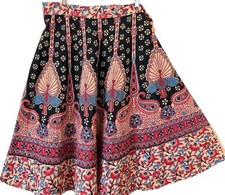 Saia envoltório hippie pavão paisley algodão batik estampa bloco indiano vintage anos 70, usado comprar usado  Enviando para Brazil