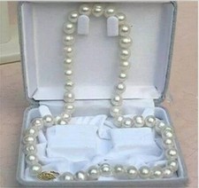 Lindo colar de pérolas brancas 18 polegadas ENORME AAAA 9-10mm mar do sul fecho de ouro 14K comprar usado  Enviando para Brazil