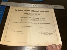 Railway employee timetable for sale  Cincinnati