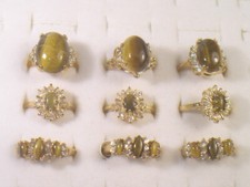 Usado, # 9,,,RINGS TIGER EYE DESIGNER SEMI-PRECIOUIS GEMSTONE ATACADO LOTE T4 comprar usado  Enviando para Brazil