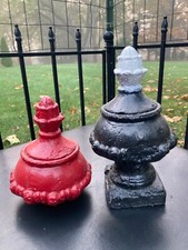 Usado, Escultura decorativa vintage antiga pintada de vermelho e preto com acabamentos de jardim em cimento comprar usado  Enviando para Brazil