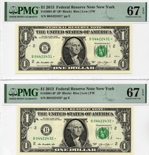 CONJUNTO DE NOTAS ESTRELA NOTA DE UM DÓLAR US$ 1 DE 2013 B NOVA YORK - SÉRIE CONSECUTIVA , usado comprar usado  Enviando para Brazil