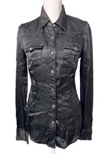 Camisa de manga comprida rara True Religion feminina S preta estilo ocidental “amostra de loja” comprar usado  Enviando para Brazil