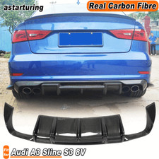 Ajuste para Audi A3 Sline S3 8V 2013-16 REAL carbono traseiro para-choque difusor spoiler labial, usado comprar usado  Enviando para Brazil