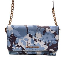 Bolsa carteira corrente Michael Kors estampa floral ombro azul nova sem etiquetas comprar usado  Enviando para Brazil