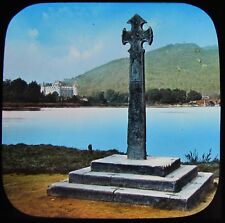 FOTO VITORIANA COLORIDA de lanterna mágica de vidro CRUZ CELTA PERTO DO LAGO C1890, usado comprar usado  Enviando para Brazil