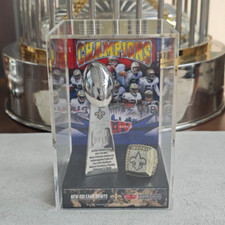 Vitrine 2010 New Orleans Saints Super Bowl XLIV Championship Trophy & Ring comprar usado  Enviando para Brazil
