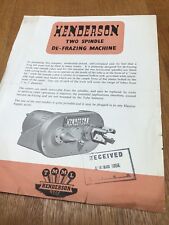 Henderson frazing machine for sale  SEVENOAKS
