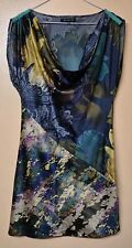 Usado, Vestido St Martins Billie azul marinho floral sem mangas cetim tamanho médio comprar usado  Enviando para Brazil