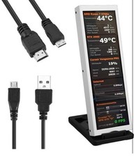 Monitor de temperatura de PC de 7,9 pol. com editor de tema visual e estojo de metal, usado comprar usado  Enviando para Brazil