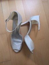 Brautschuhe weiß silber gebraucht kaufen  München