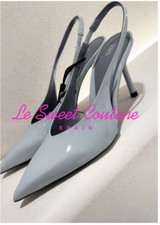 ZARA WOMAN NOVO COM ETIQUETAS SS25 EFEITO PATENTE SLINGBACK SAPATOS AZUL 3214/510/400 comprar usado  Enviando para Brazil