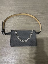 Bolsa de cinto Michael Kors MK logotipo bolsa com corrente 554131 cinza e preto nunca usada comprar usado  Enviando para Brazil