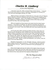 Carta biográfica autografada 8x10 Iwo Jima bandeira levantador soldado Charles W. Lindberg certificado de autenticidade comprar usado  Enviando para Brazil
