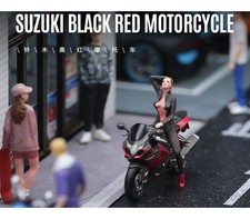 Motorcycle Set -  SUZUKI + Figure  - black / red - More Art 1:64, usado comprar usado  Enviando para Brazil