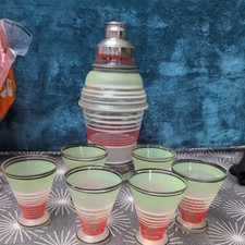art deco cocktail glasses for sale  EXETER