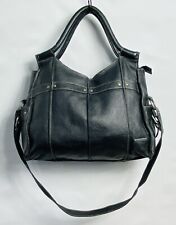 Bolsa de ombro estilo caminhada lateral grande couro genuíno preta 15”x13”x6” comprar usado  Enviando para Brazil