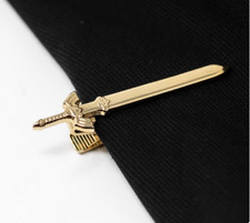 Clipes de gravata masculinos de ouro amarelo 10K Zelda Master Sword Design sólido comprar usado  Enviando para Brazil