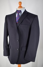 Terno masculino azul marinho Pierre Cardin mistura de lã peito único tamanho 46R W 38" L31.5 comprar usado  Enviando para Brazil