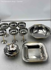 Conjunto de louça elegante geométrico prata ouro Inoxbeck comprar usado  Enviando para Brazil