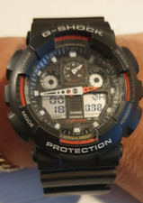 Relógio esportivo analógico digital ao ar livre CASIO G-SHOCK GA-100. Modelo preto e vermelho. comprar usado  Enviando para Brazil