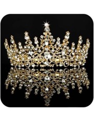 Usado, Coroa de tiara dourada feminina rainha de cristal strass princesa, presente de casamento comprar usado  Enviando para Brazil