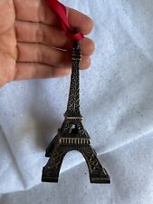 Ornamento de árvore de Natal torre Eiffel de metal 6 pol. bronze feriado pesado França comprar usado  Enviando para Brazil