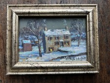 Pintura a óleo noturna impressionista Christopher Willett Bucks County neve comprar usado  Enviando para Brazil