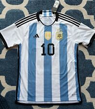 Usado, NOVA Camisa Oficial Messi 10 Adidas 3 Estrelas Argentina Vencedores da Copa do Mundo 2022. L comprar usado  Enviando para Brazil