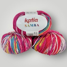 Lote de 3 fios variegados Katia Samba 100% algodão 2 novelos parciais cor 8653 comprar usado  Enviando para Brazil