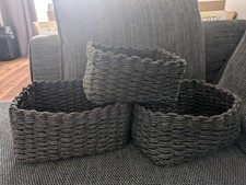 Black woven storage for sale  EDGWARE