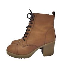 Bertie Brown Lace-Up Leather Heels Boots Uk Women's Size 6.5 for sale  LEICESTER