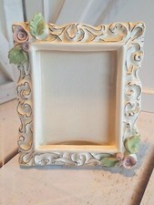Moldura de cerâmica vintage 3D rosas rosa chique gasto 3x4" contornos em tom de ouro branco comprar usado  Enviando para Brazil
