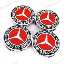 4 x Tapabujes Centros de Rueda para Mercedes Benz rojos 75mm comprar usado  Enviando para Brazil