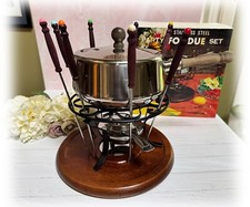 Conjunto de fondue vintage da década de 1970 Fred Roberts aço inoxidável Japão completo na caixa comprar usado  Enviando para Brazil