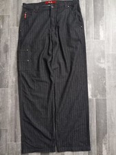 Roupa de trabalho vintage anos 90 GUESS JEANS perna larga masculina 36 x 34* listra preta rave skate, usado comprar usado  Enviando para Brazil
