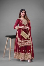 Usado, Vestido paquistanês Salwar Kameez ternos prontos para usar festa de casamento indiana 3 peças comprar usado  Enviando para Brazil