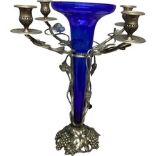 Decorative candelabra blue for sale  UK