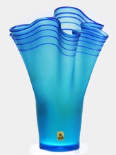 Glasvase blau gestreifte gebraucht kaufen  Brunnen