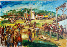 Tableau hst chevaux d'occasion  France