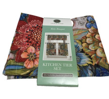 Conjunto de cortina floral Laurel Home 'Boho Bouquet' cozinha valance & tier, usado comprar usado  Enviando para Brazil