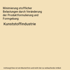 Minimierung stofflicher belast gebraucht kaufen  Trebbin