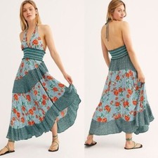 Vestido Maxi Floral Free People Intimately Gabriela L 10 Feminino Halter NOVO 41819 comprar usado  Enviando para Brazil