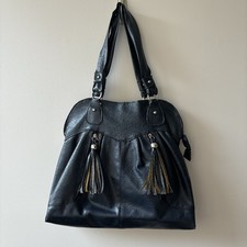 Bolsa de ombro vintage de couro sintético azul marinho retrô vovó zíperes desleixado bolsa hobo, usado comprar usado  Enviando para Brazil