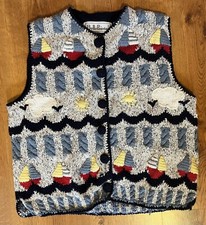 Colete Suéter Vintage BellePointe Veleiro Náutico Mescla de Seda Azul Marinho Feminino M comprar usado  Enviando para Brazil