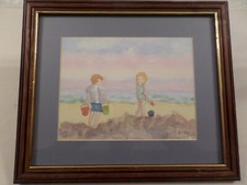 Original watercolour beach for sale  RHYL