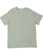 Usado, Camiseta masculina LEVI'S ajuste padrão grande verde algodão DK72 comprar usado  Enviando para Brazil
